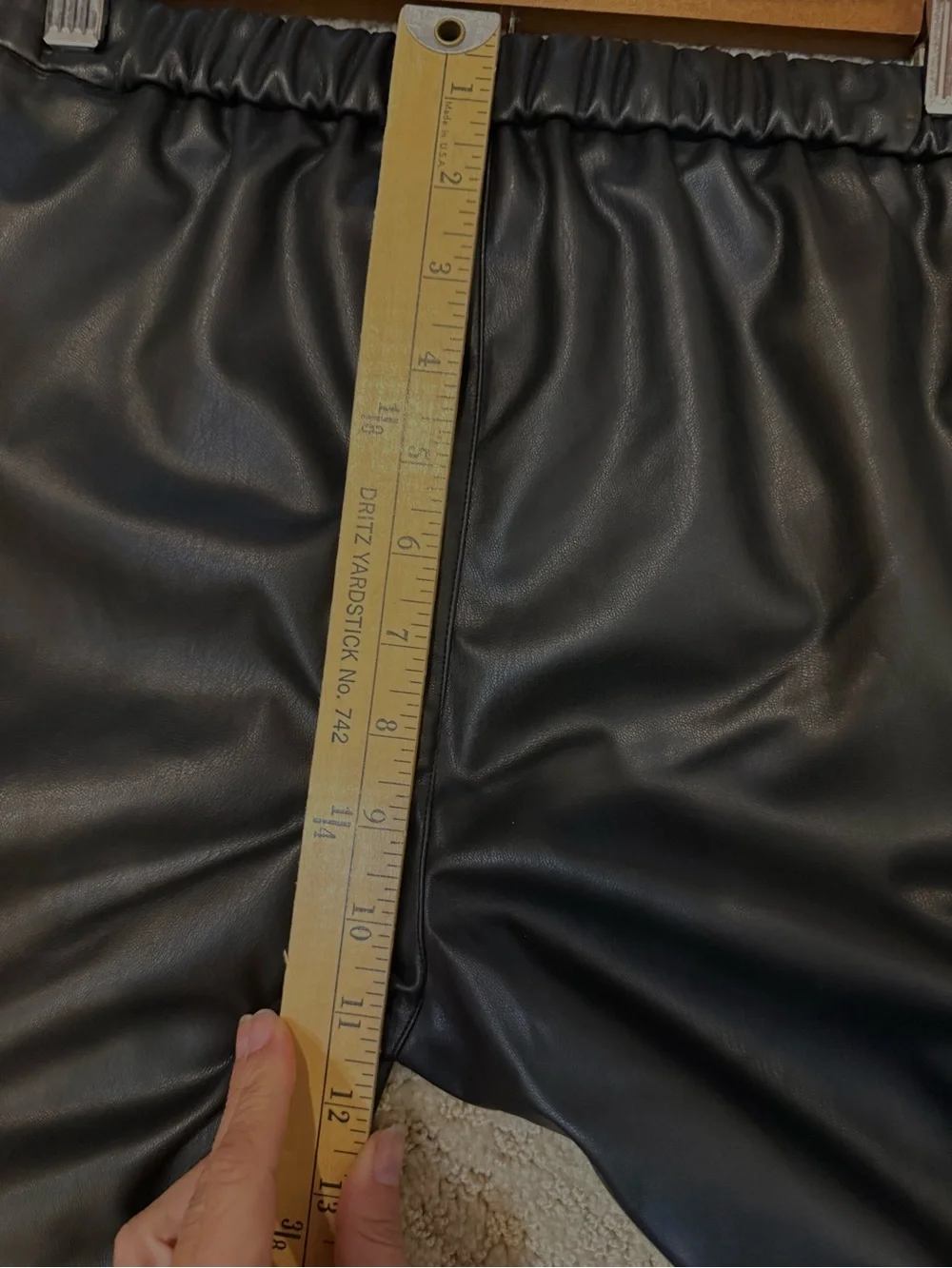 Michael Kors Black Faux Leather Elastic Waist Joggers